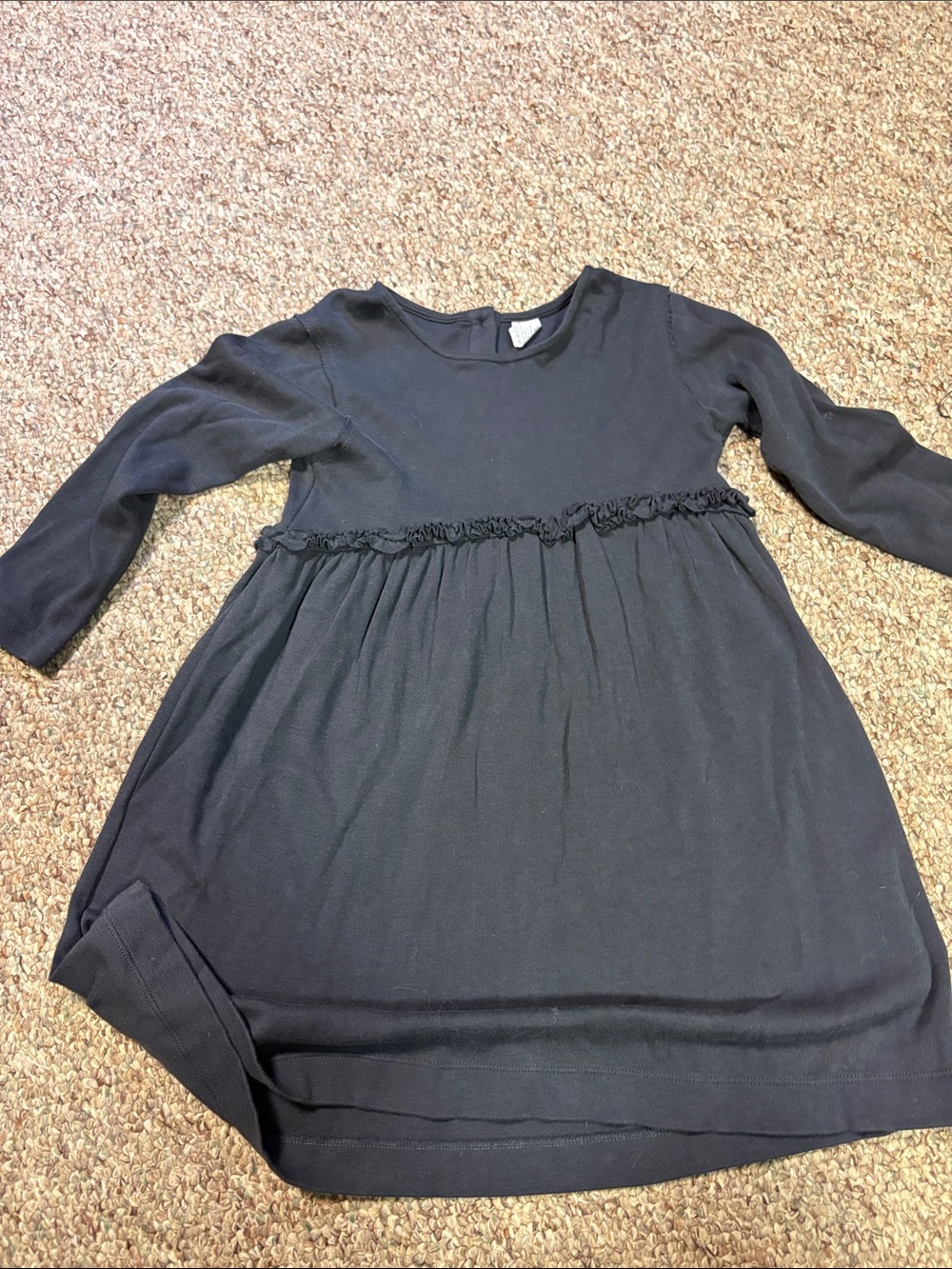 Girls' Black Long-Sleeve Ruffled Waist Dress Kate Quinn size 5